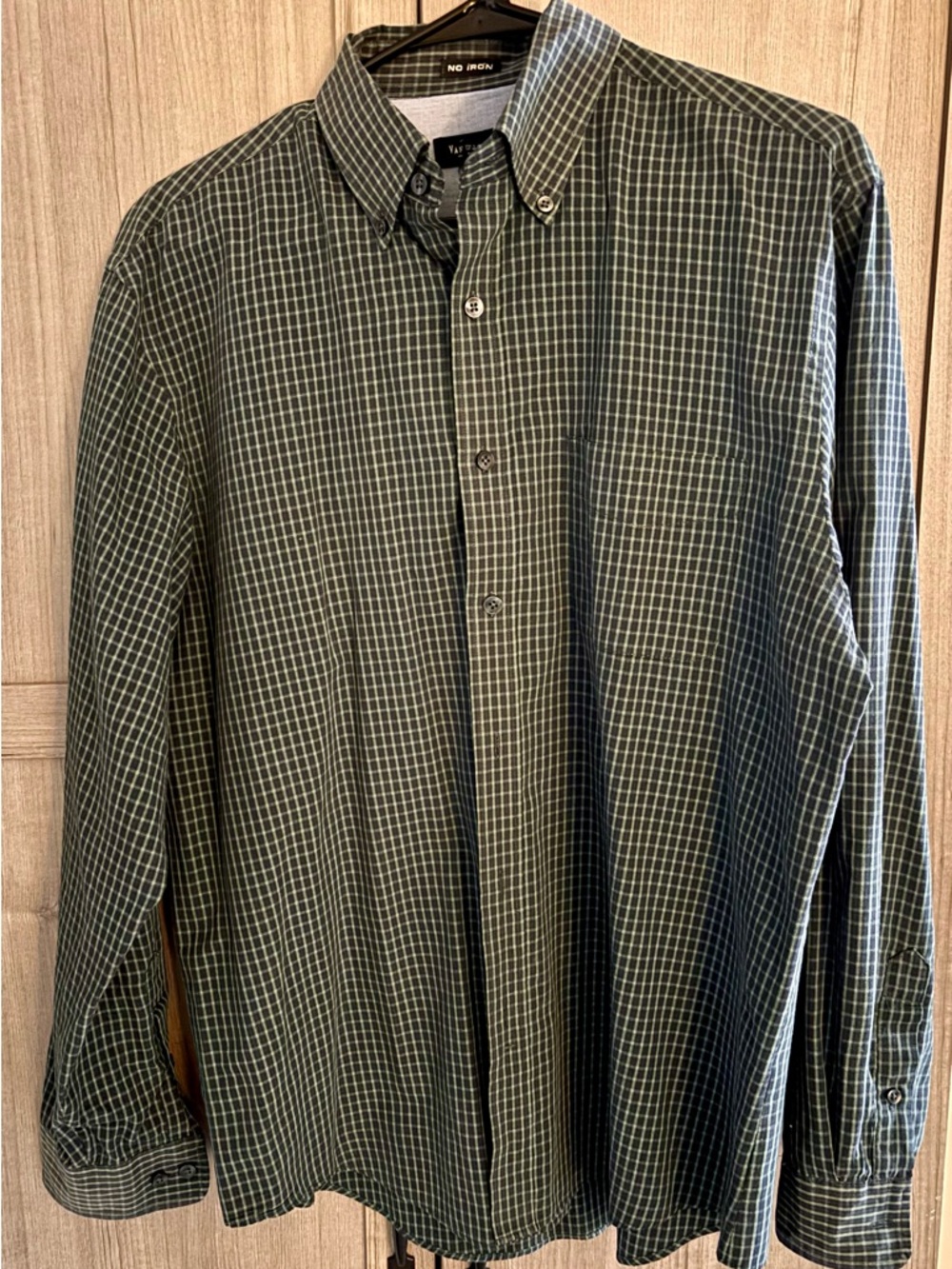 Van Heusen Dark Green Checked Button-Down Shirt